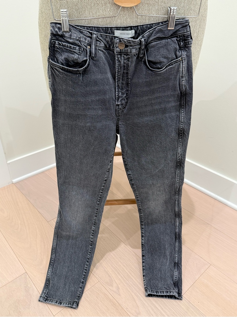 ANINE BING Gray Washed Skinny Jeans Women’s Size 29 Designer Denim